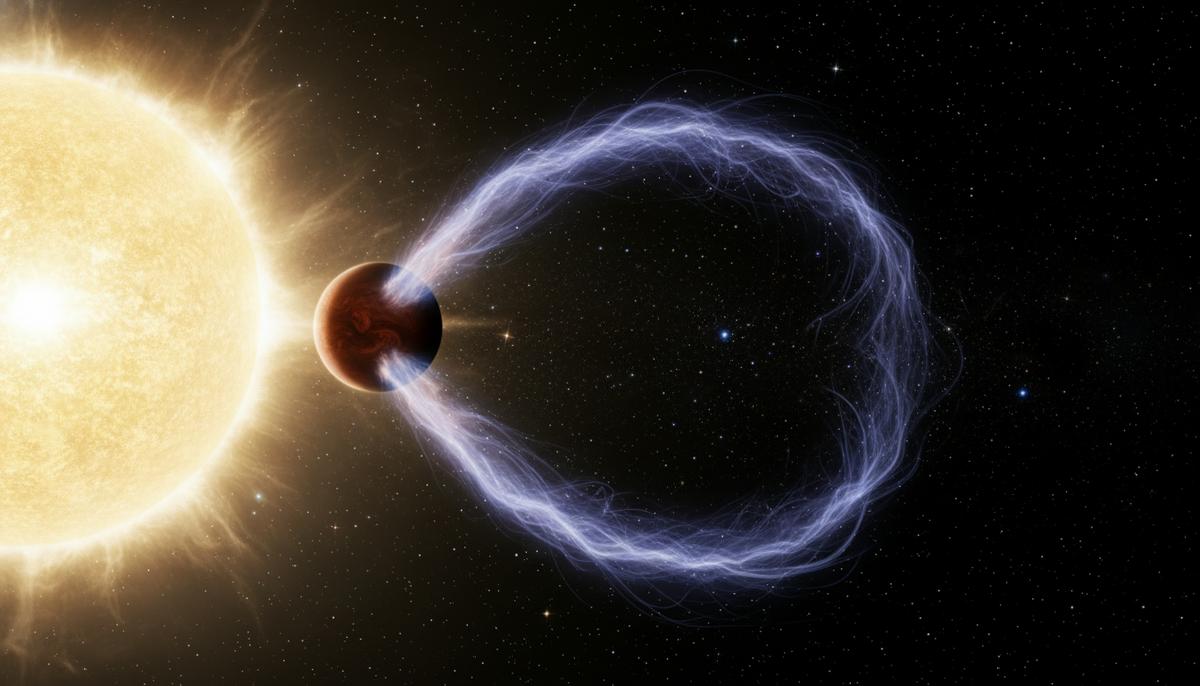 Телескоп «Джеймс Уэбб» открыл два гигантских хвоста у экзопланеты WASP-121b Экзопланета – газовый гигант WASP-121b – на орбите у своей звезды, окруженная двумя массивными шлейфами газа.