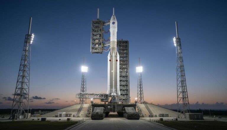 Ракета Artemis II для полета к Луне доставлена на стартовую площадку