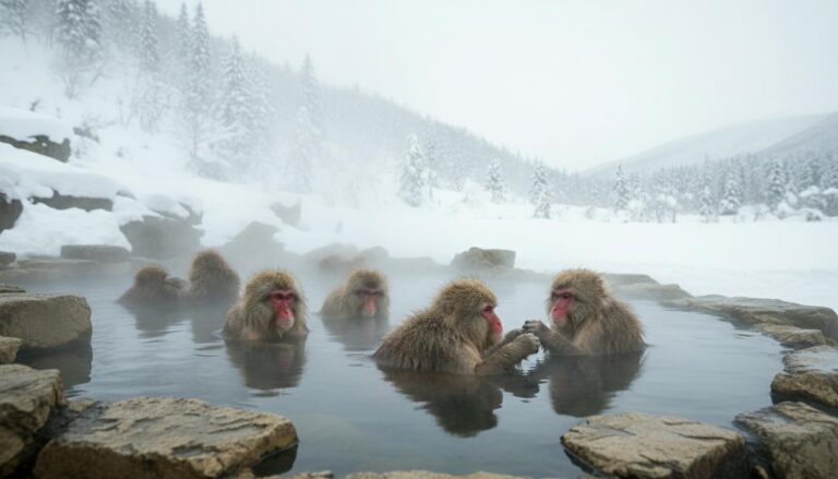 Купание в горячих источниках влияет на паразитов и микробиом макак