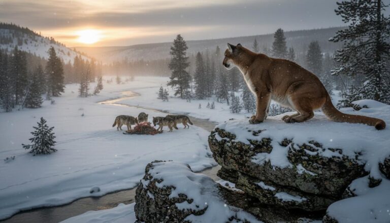Пумы Йеллоустоуна меняют диету из-за конфликтов с волками